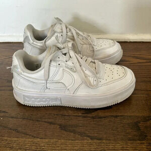 Nike Womens Air Force 1 Fontanka Triple White low top sneakers